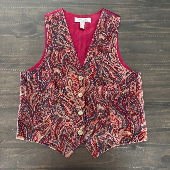 Karen Scott Tops - Vintage Karen Scott Paisley Vest - Size Medium - 100% Cotton - Made in Sri Lanka